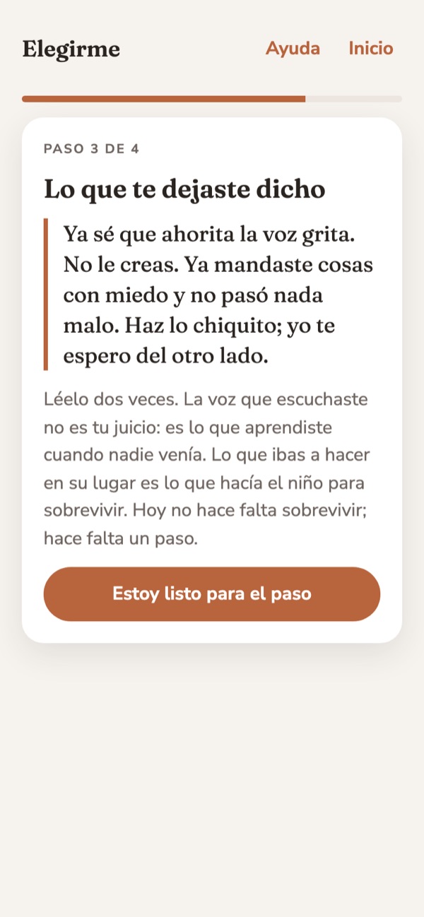 Paso 3: el mensaje que te dejaste el día 1